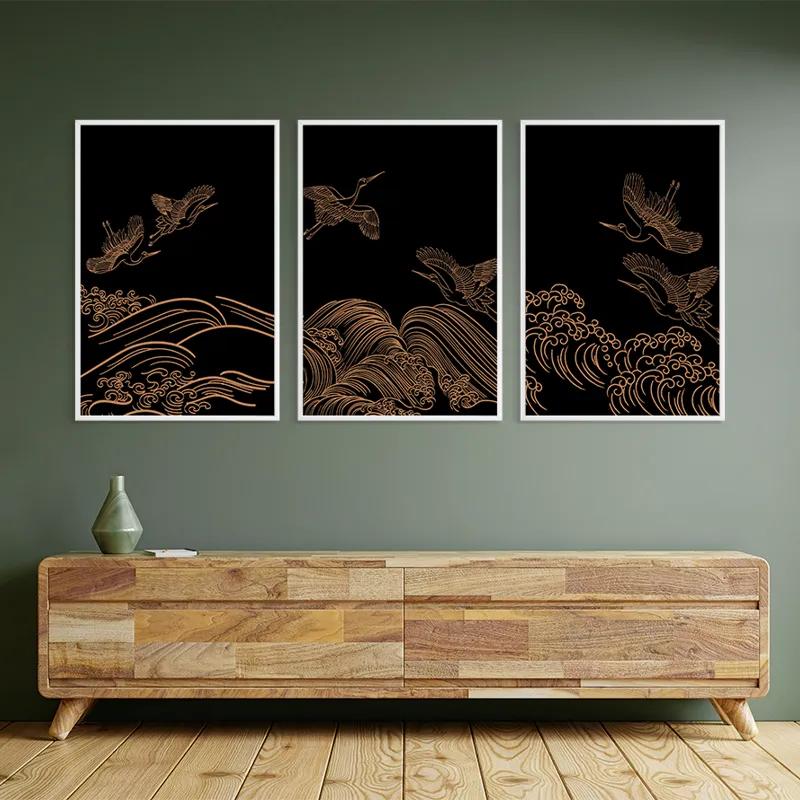 Mehrteiliges Leinwandbild Goldird Set mockup 2