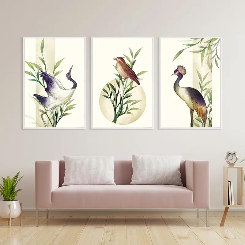 Mehrteiliges Leinwandbild Asiaticirds Set mockup 3