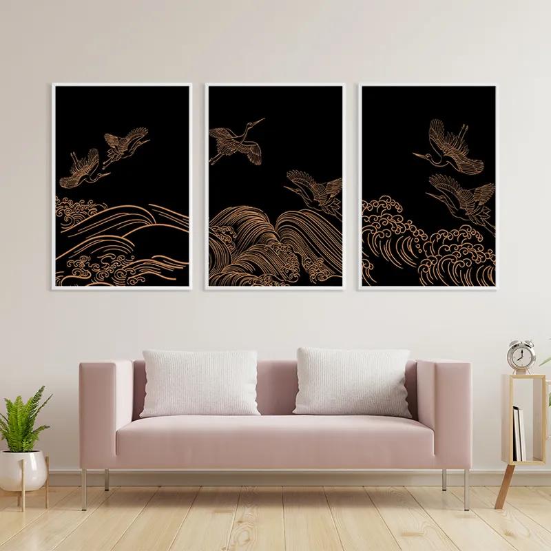 Mehrteiliges Leinwandbild Goldird Set mockup 3