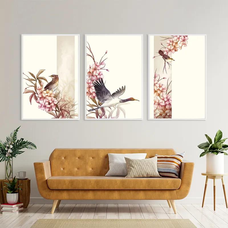 Mehrteiliges Leinwandbild Asiatic Pink Flower mockup 4