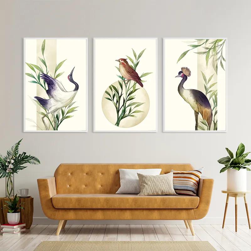 Mehrteiliges Leinwandbild Asiaticirds Set mockup 4