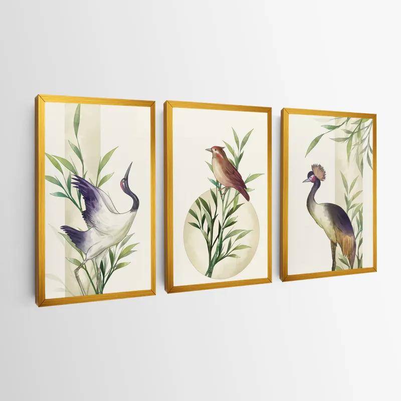 Mehrteiliges Leinwandbild Asiaticirds Set mockup 0