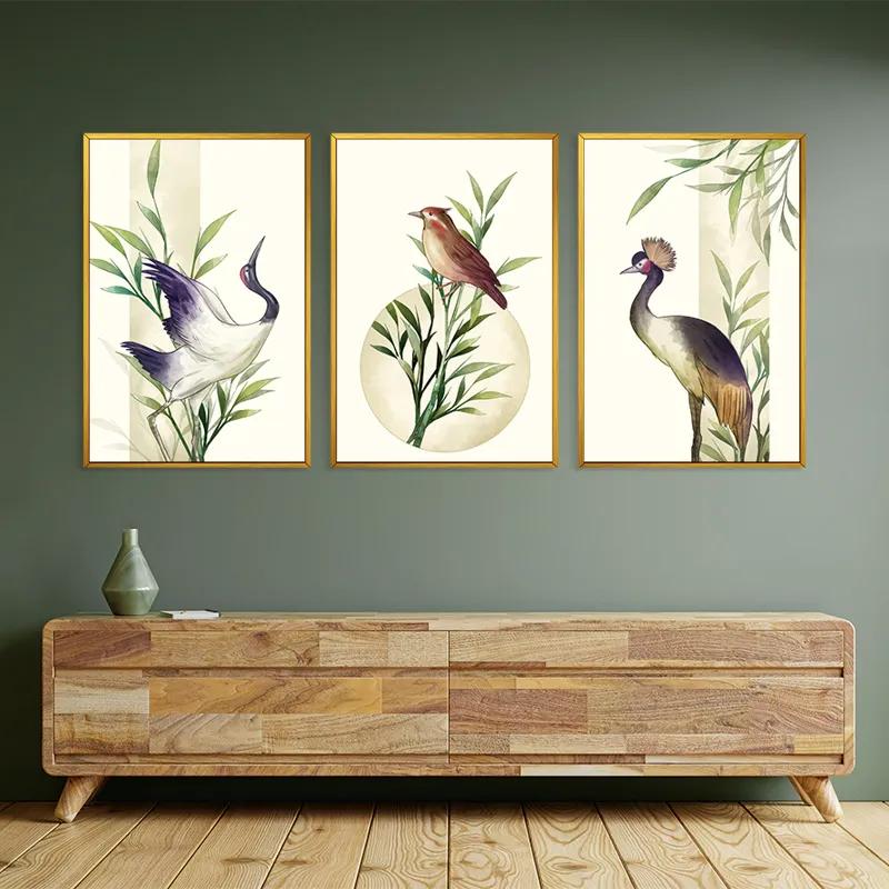 Mehrteiliges Leinwandbild Asiaticirds Set mockup 2