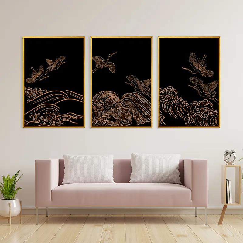 Mehrteiliges Leinwandbild Goldird Set mockup 3