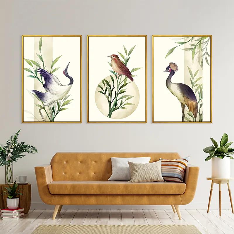 Mehrteiliges Leinwandbild Asiaticirds Set mockup 4