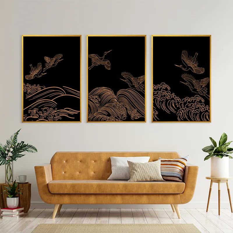 Mehrteiliges Leinwandbild Goldird Set mockup 4