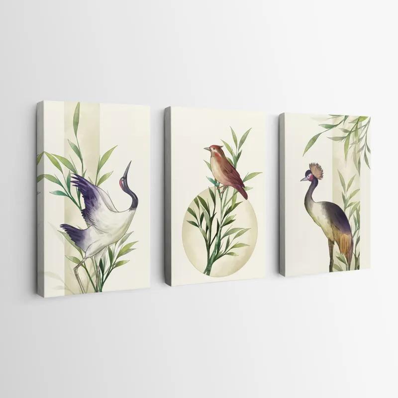 Mehrteiliges Leinwandbild Asiaticirds Set mockup 0