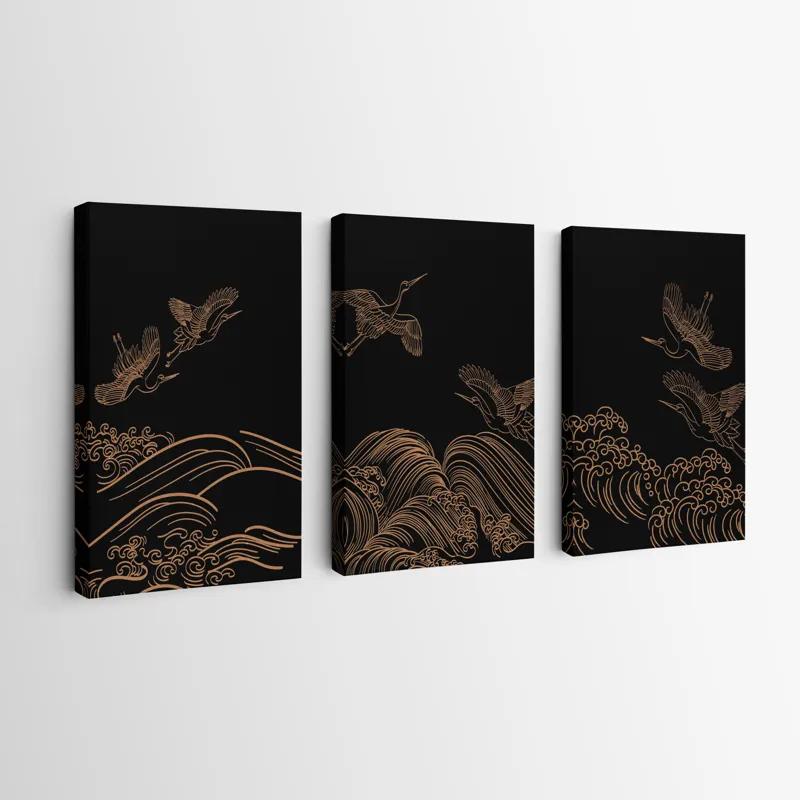 Mehrteiliges Leinwandbild Goldird Set mockup 0