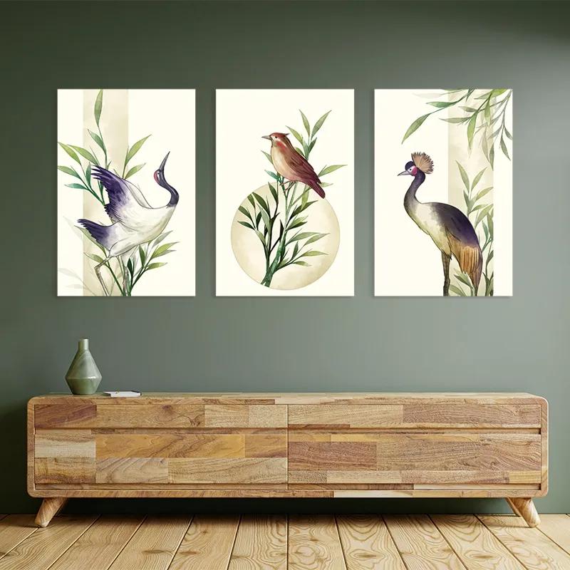 Mehrteiliges Leinwandbild Asiaticirds Set mockup 2