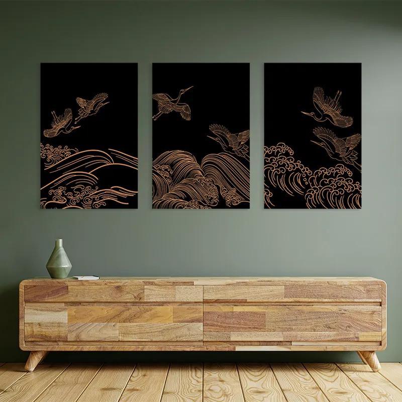 Mehrteiliges Leinwandbild Goldird Set mockup 2