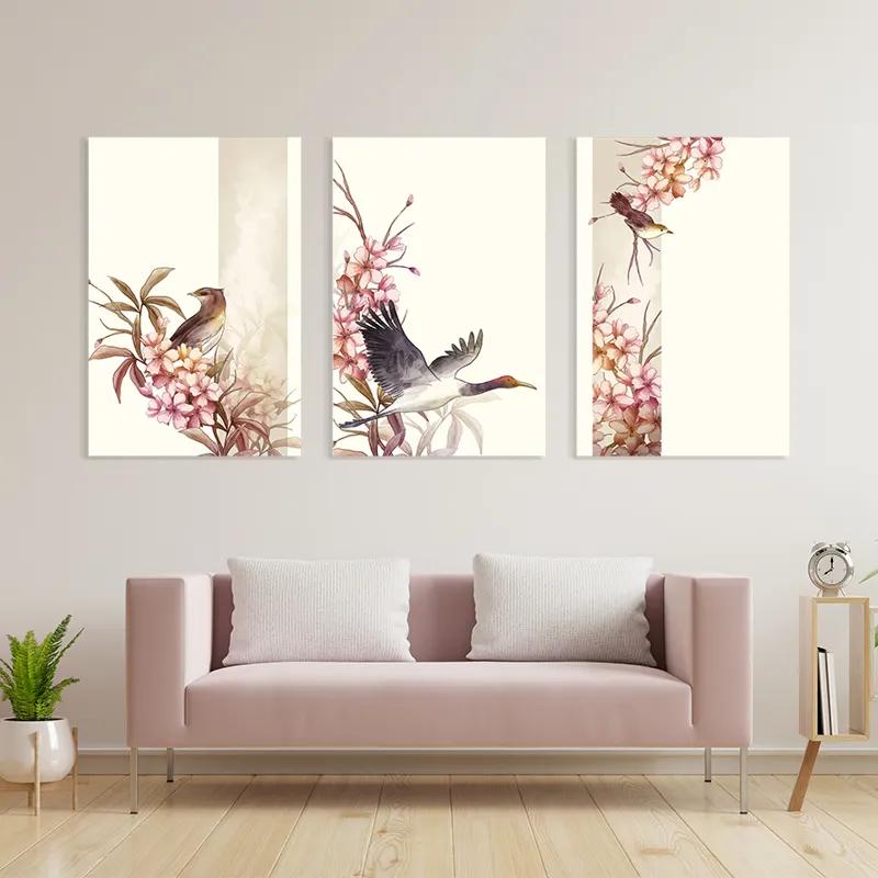 Mehrteiliges Leinwandbild Asiatic Pink Flower mockup 3