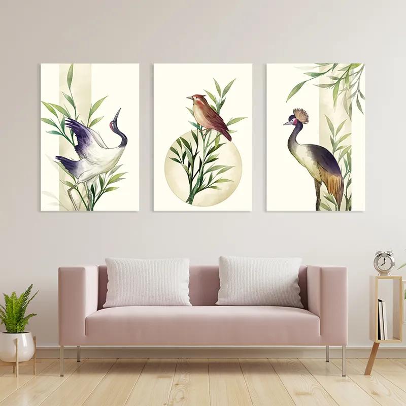 Mehrteiliges Leinwandbild Asiaticirds Set mockup 3
