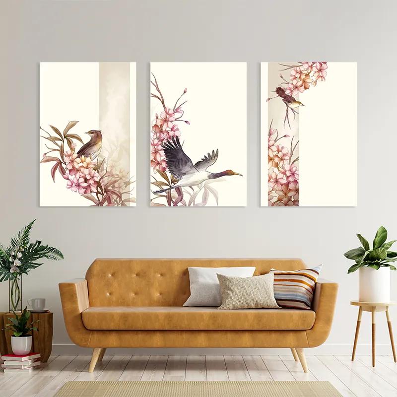 Mehrteiliges Leinwandbild Asiatic Pink Flower mockup 4