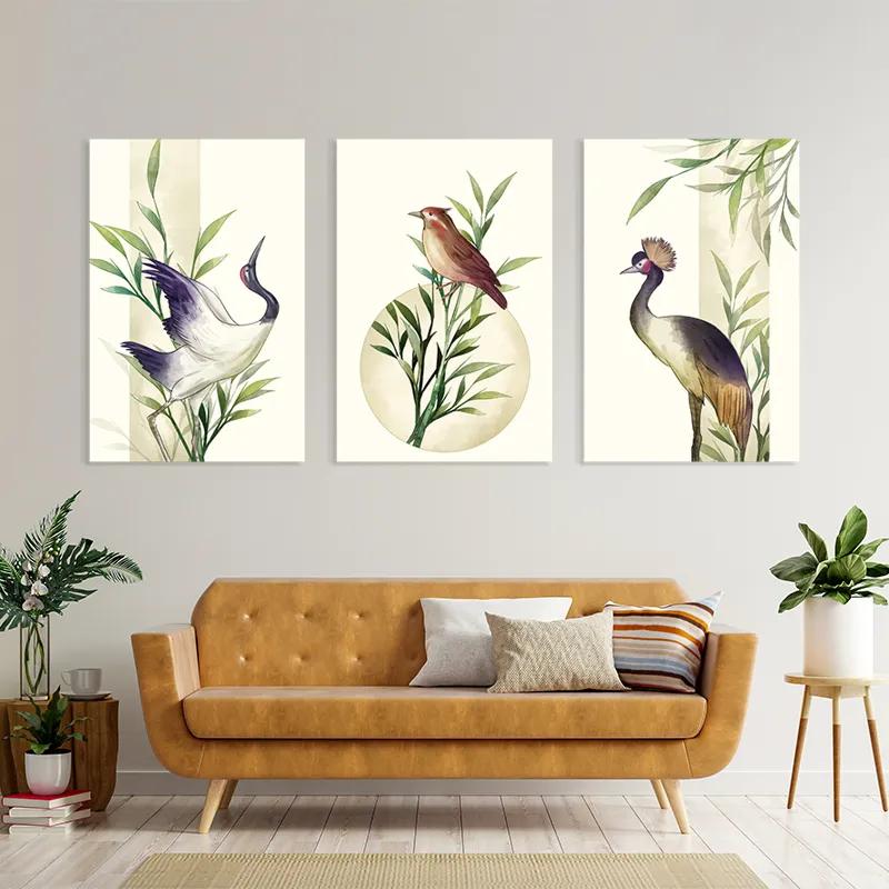 Mehrteiliges Leinwandbild Asiaticirds Set mockup 4