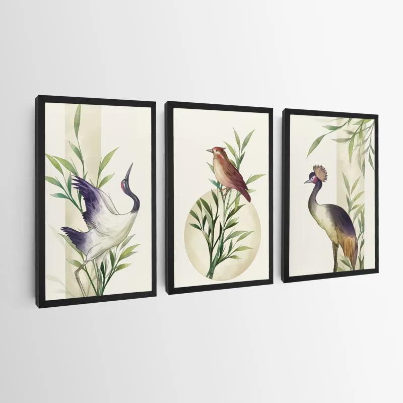 Mehrteiliges Leinwandbild Asiaticirds Set mockup 0
