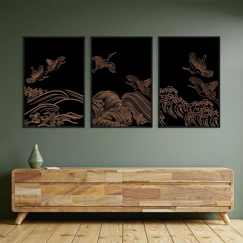 Mehrteiliges Leinwandbild Goldird Set mockup 2