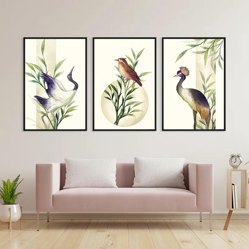 Mehrteiliges Leinwandbild Asiaticirds Set mockup 3