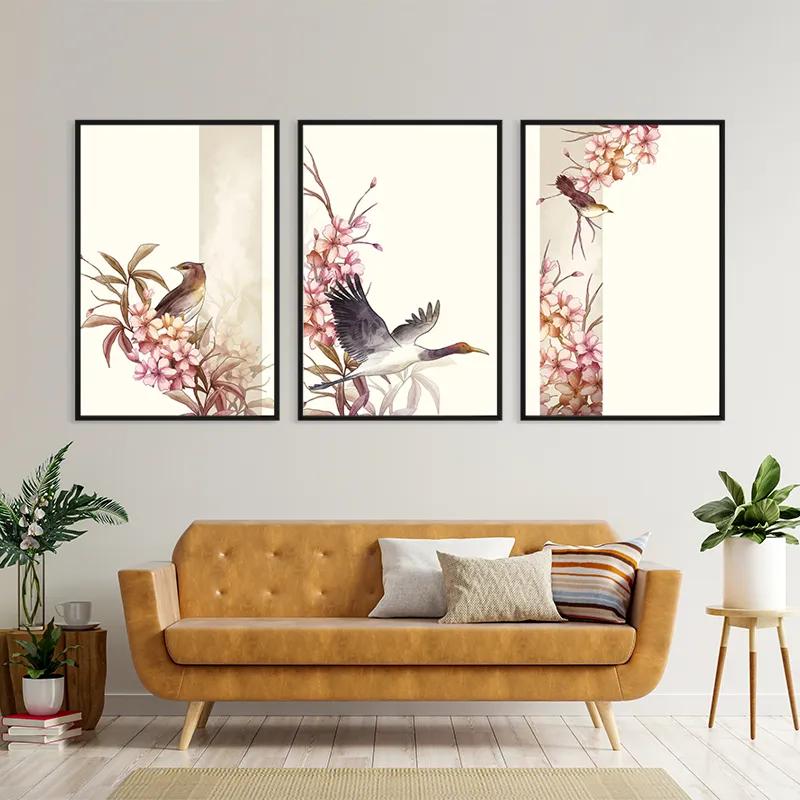 Mehrteiliges Leinwandbild Asiatic Pink Flower mockup 4