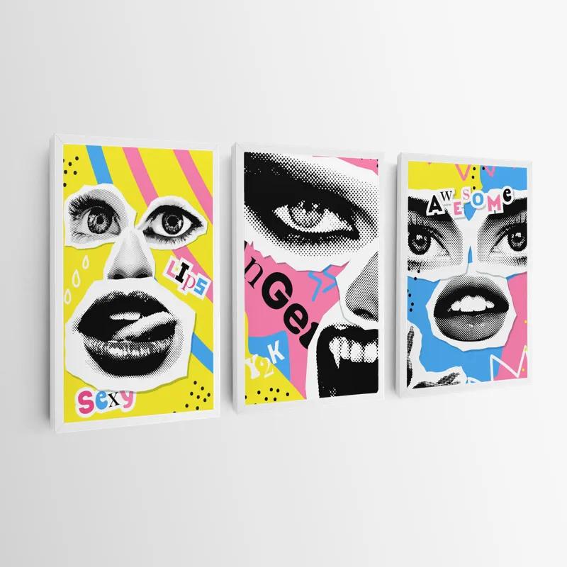 Mehrteiliges Leinwandbild Face Eye Set mockup 0