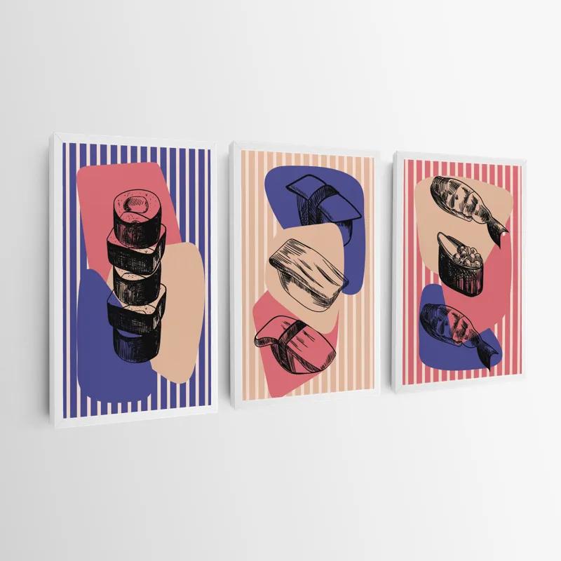Mehrteiliges Leinwandbild Sushi Set mockup 0