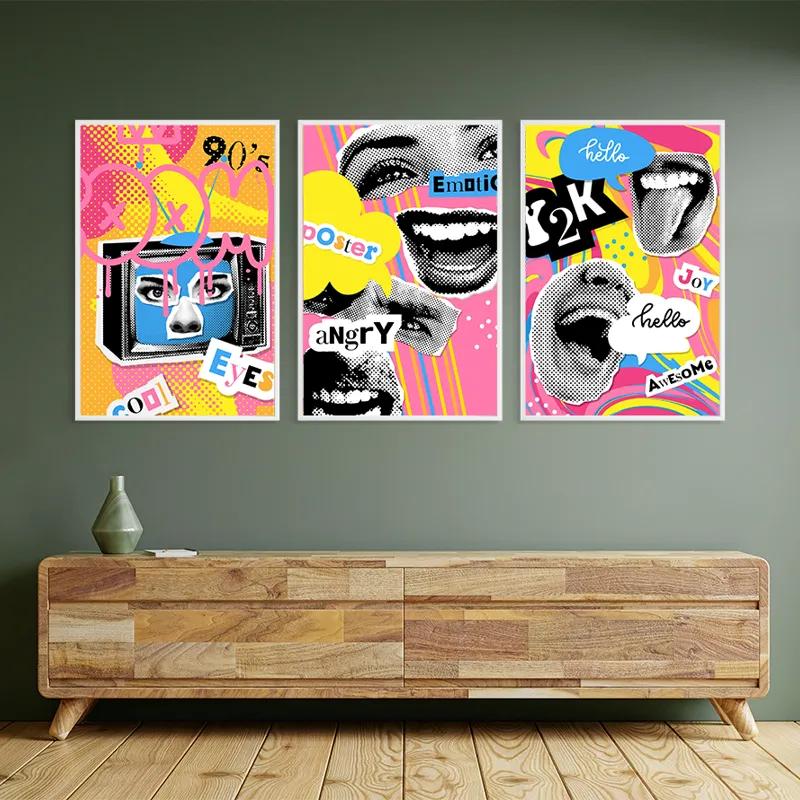 Mehrteiliges Leinwandbild Emotion 90s mockup 2