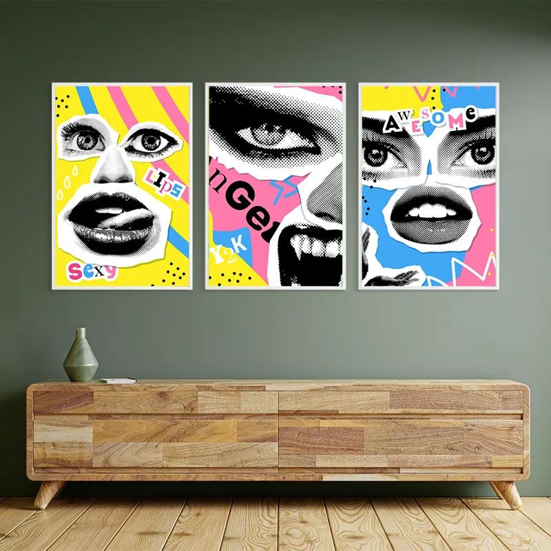 Mehrteiliges Leinwandbild Face Eye Set mockup 2