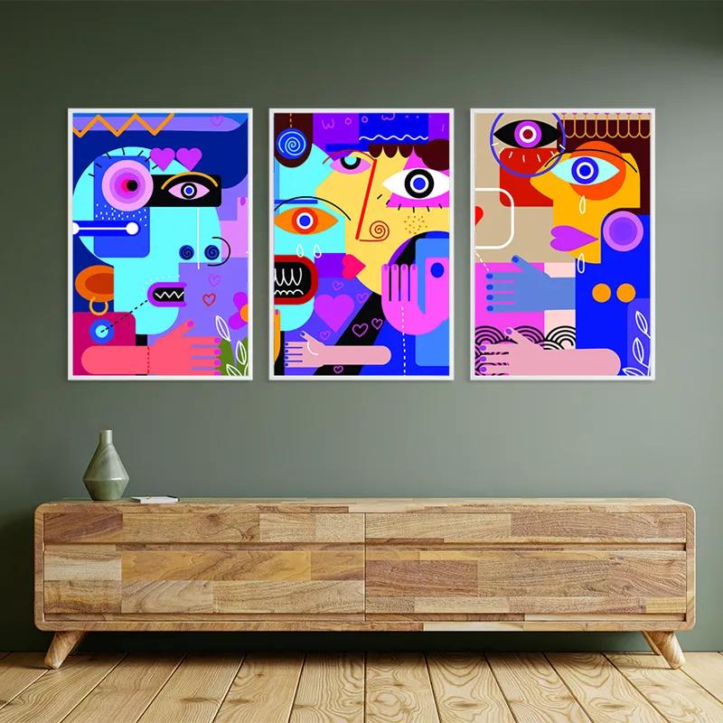 Mehrteiliges Leinwandbild Personbstract Set mockup 2