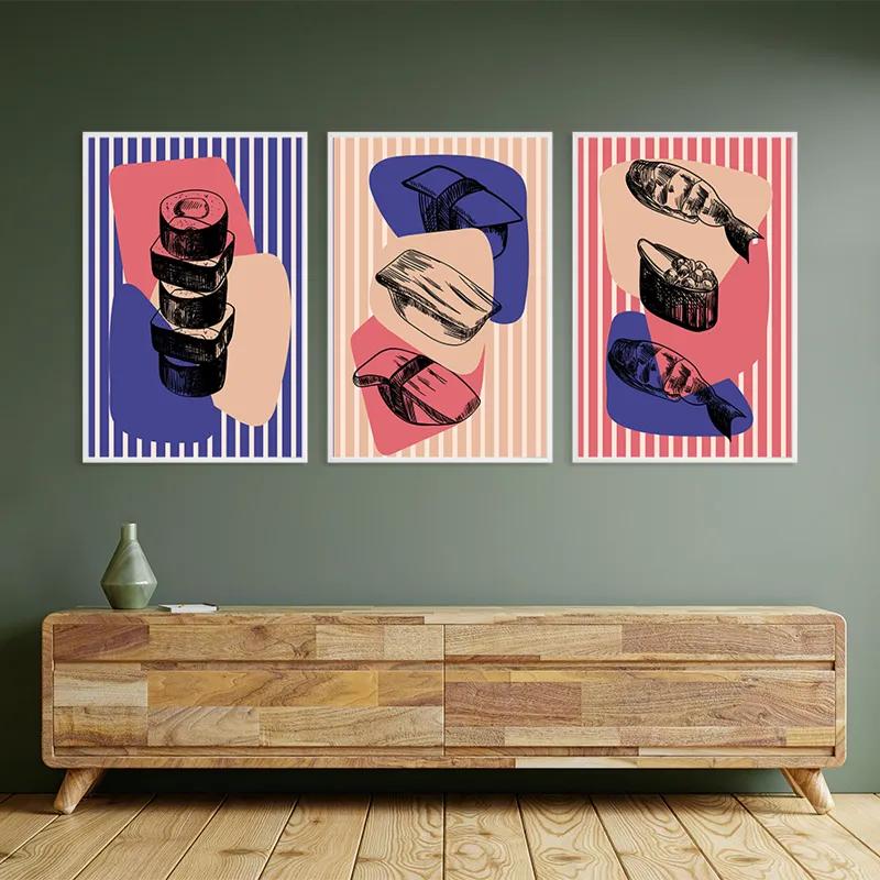 Mehrteiliges Leinwandbild Sushi Set mockup 2