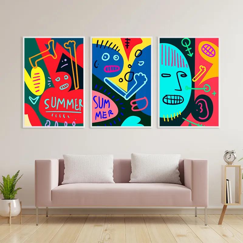 Mehrteiliges Leinwandbild Summer Collage mockup 3