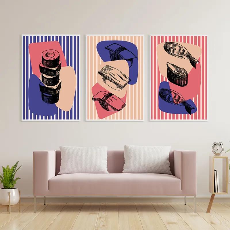 Mehrteiliges Leinwandbild Sushi Set mockup 3