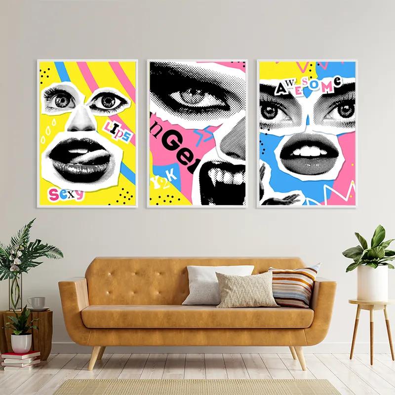 Mehrteiliges Leinwandbild Face Eye Set mockup 4