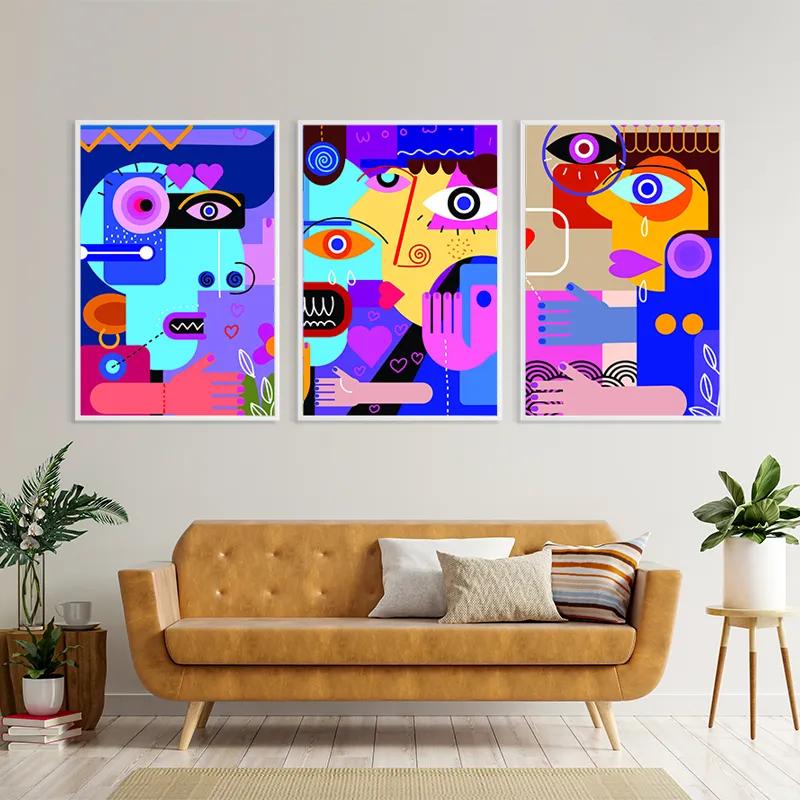 Mehrteiliges Leinwandbild Personbstract Set mockup 4