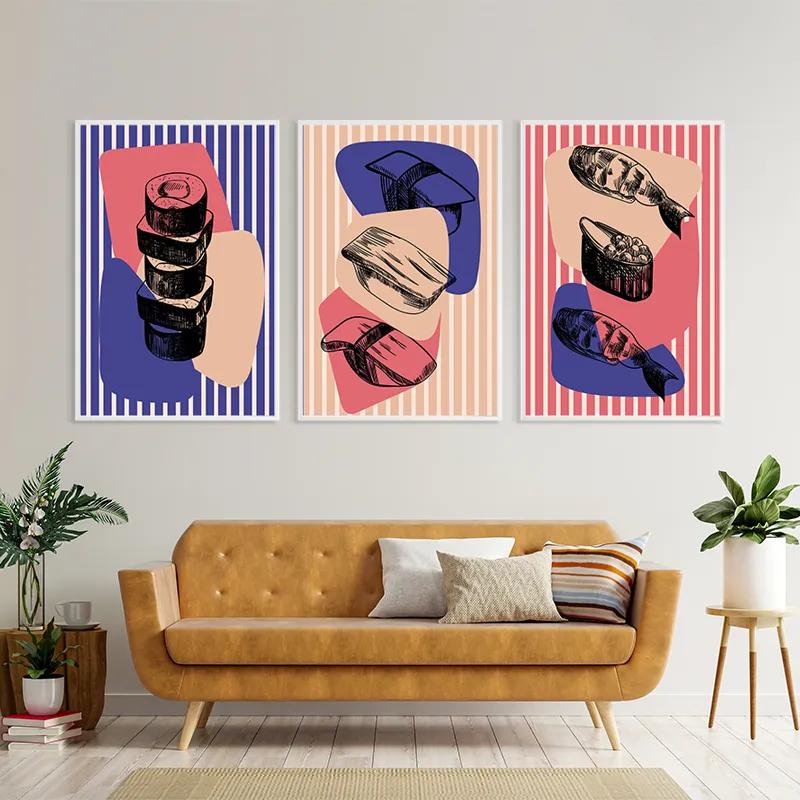 Mehrteiliges Leinwandbild Sushi Set mockup 4