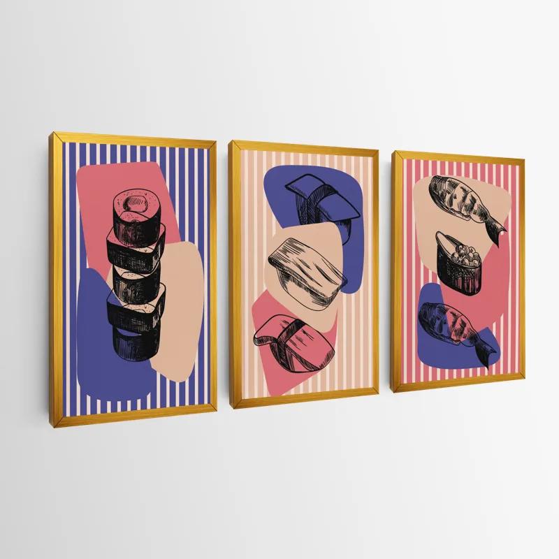 Mehrteiliges Leinwandbild Sushi Set mockup 0