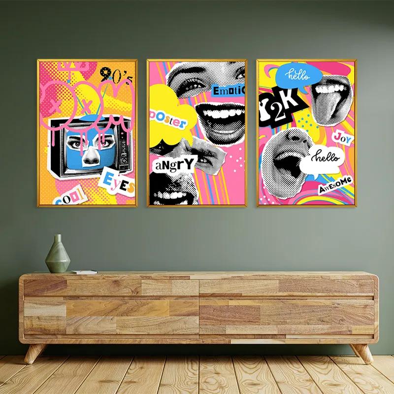 Mehrteiliges Leinwandbild Emotion 90s mockup 2