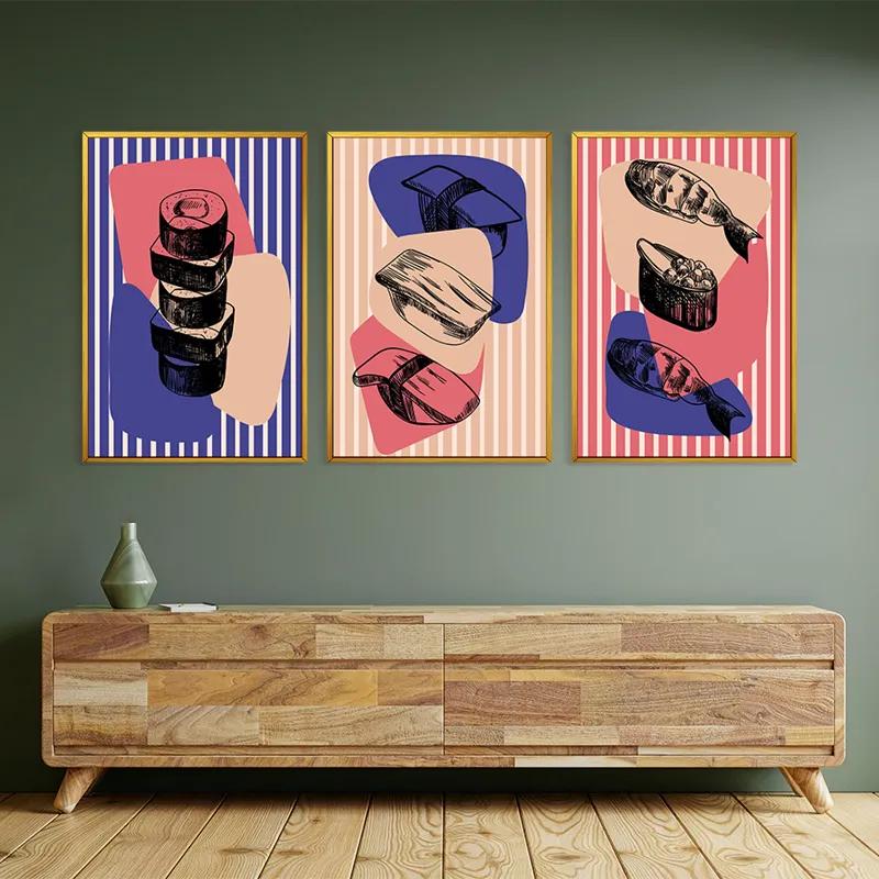 Mehrteiliges Leinwandbild Sushi Set mockup 2
