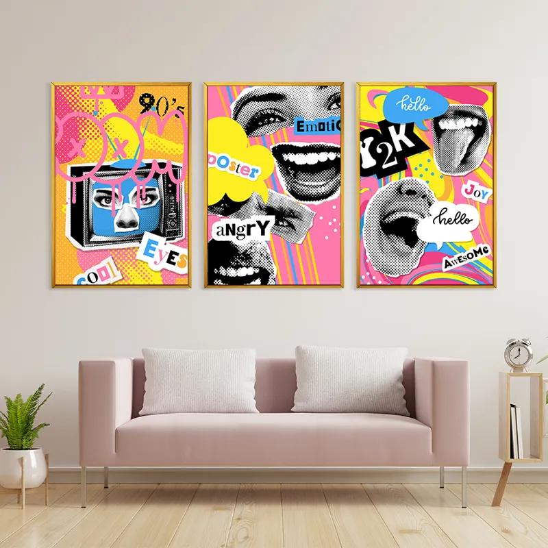 Mehrteiliges Leinwandbild Emotion 90s mockup 3