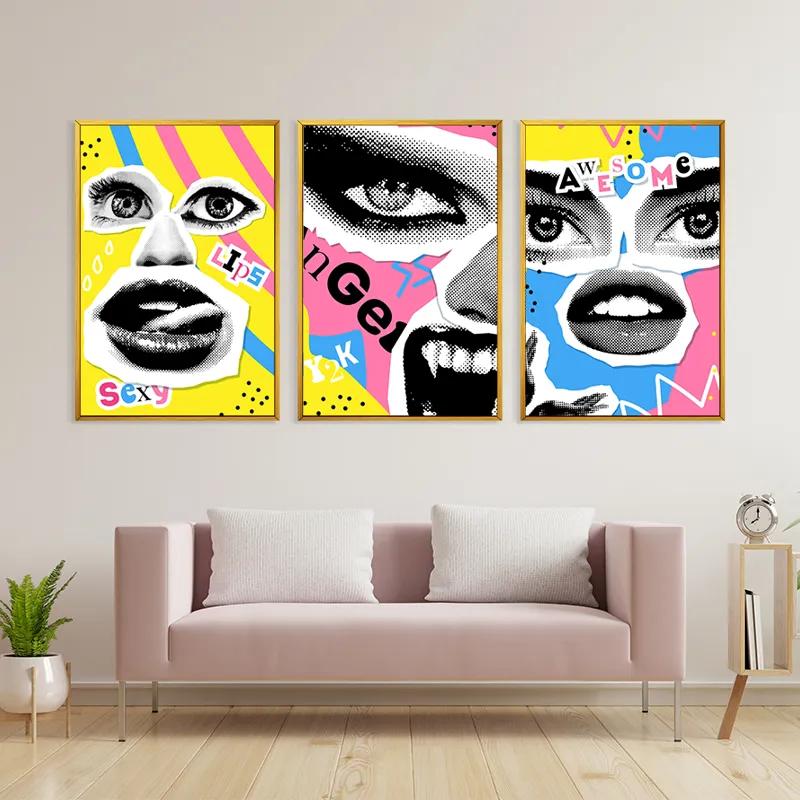 Mehrteiliges Leinwandbild Face Eye Set mockup 3