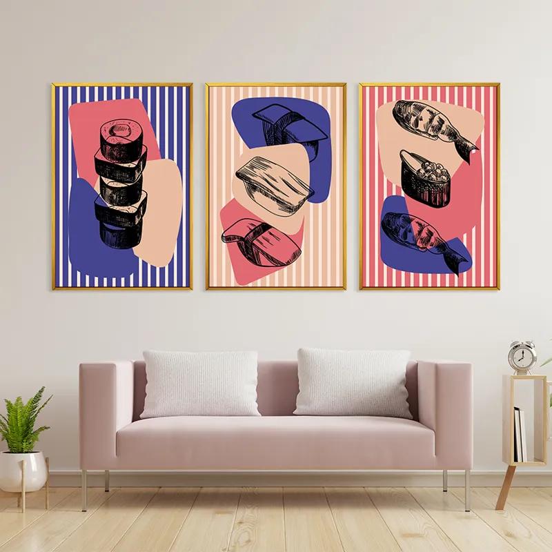 Mehrteiliges Leinwandbild Sushi Set mockup 3