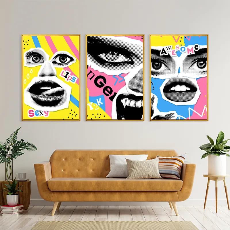 Mehrteiliges Leinwandbild Face Eye Set mockup 4