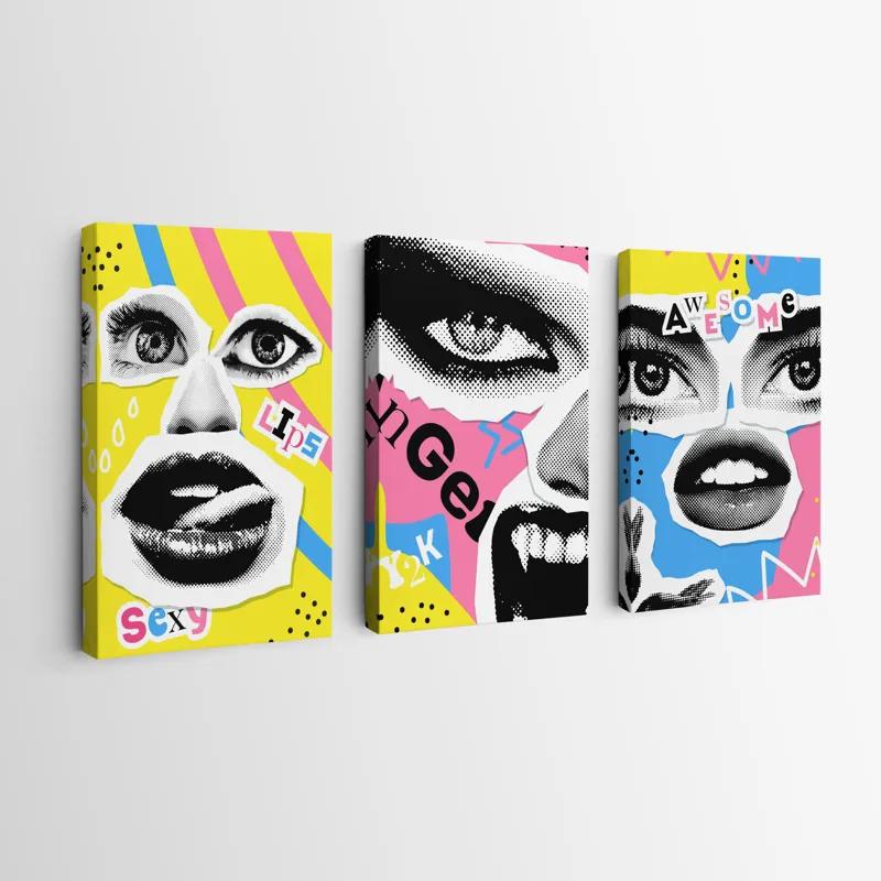 Mehrteiliges Leinwandbild Face Eye Set mockup 0