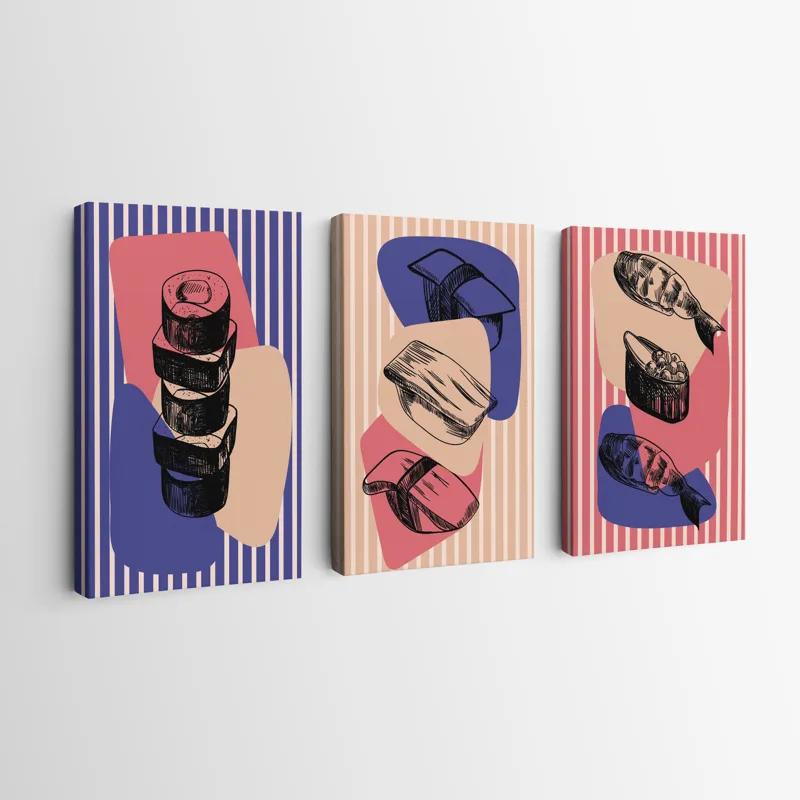 Mehrteiliges Leinwandbild Sushi Set mockup 0