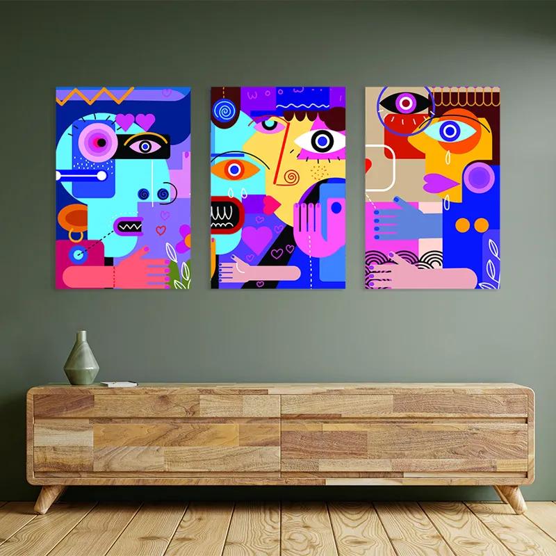 Mehrteiliges Leinwandbild Personbstract Set mockup 2