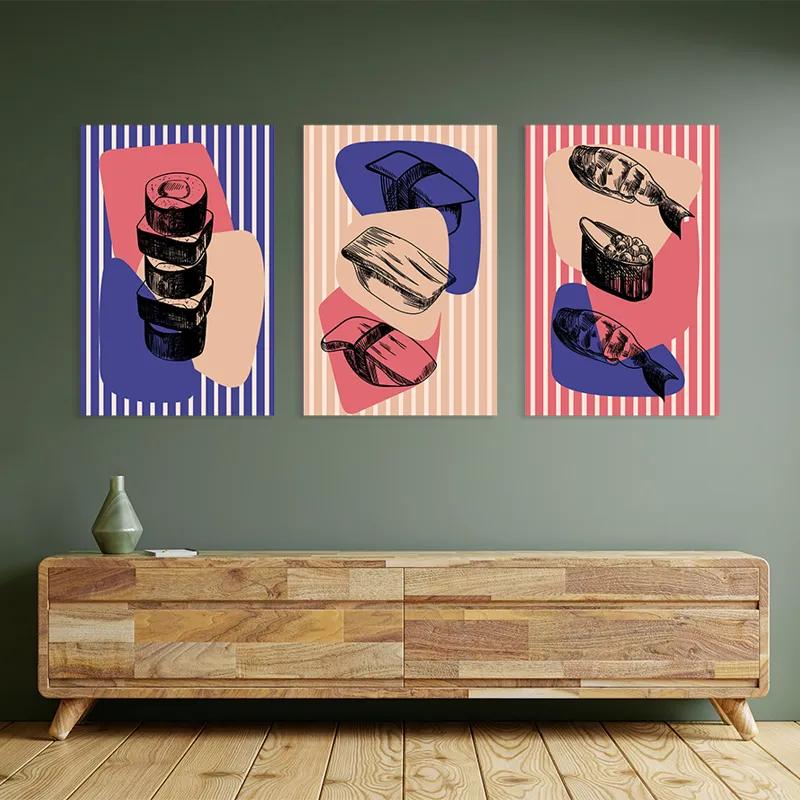 Mehrteiliges Leinwandbild Sushi Set mockup 2