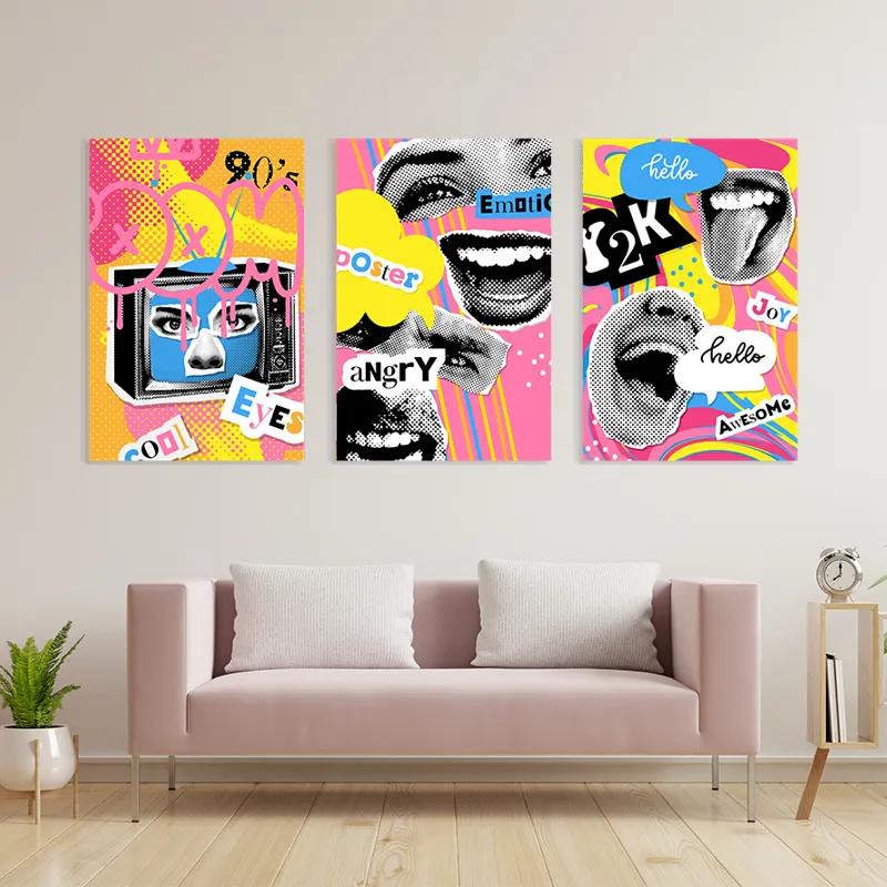 Mehrteiliges Leinwandbild Emotion 90s mockup 3