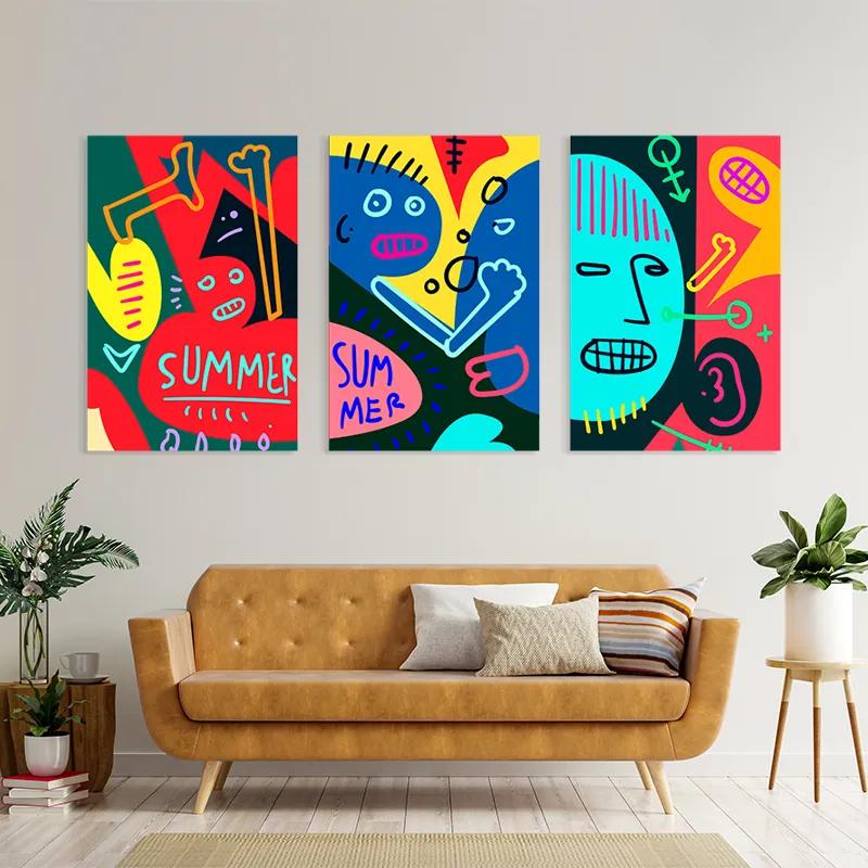 Mehrteiliges Leinwandbild Summer Collage mockup 4