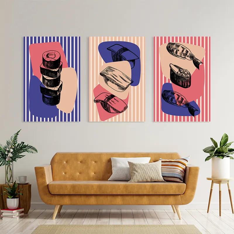 Mehrteiliges Leinwandbild Sushi Set mockup 4