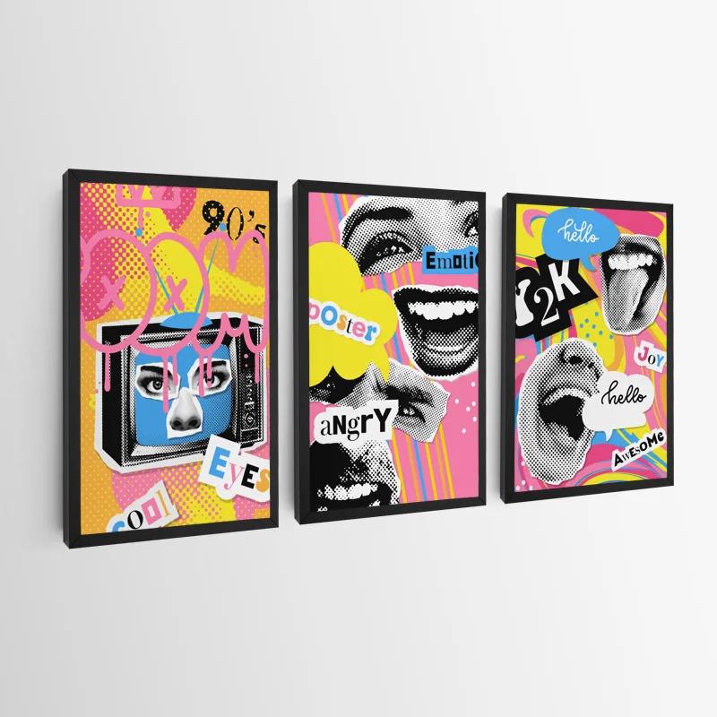 Mehrteiliges Leinwandbild Emotion 90s mockup 0