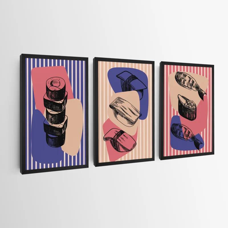 Mehrteiliges Leinwandbild Sushi Set mockup 0