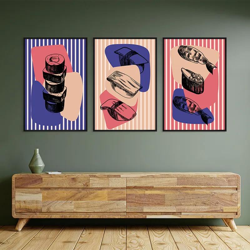 Mehrteiliges Leinwandbild Sushi Set mockup 2